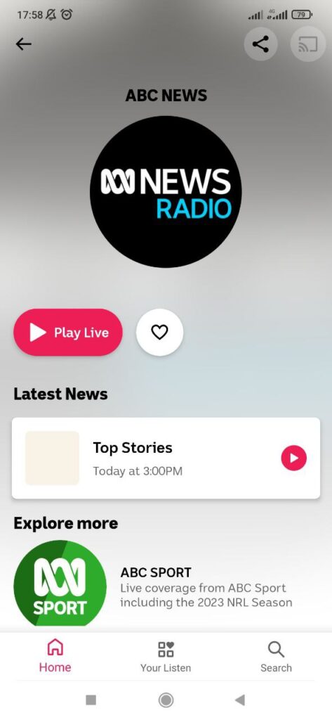 ABC Listen Homepage