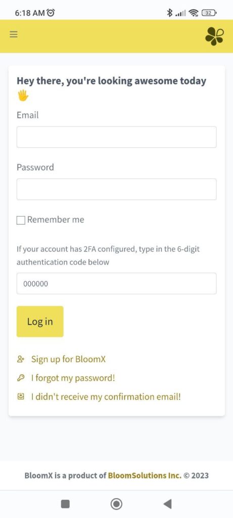 BloomX Login