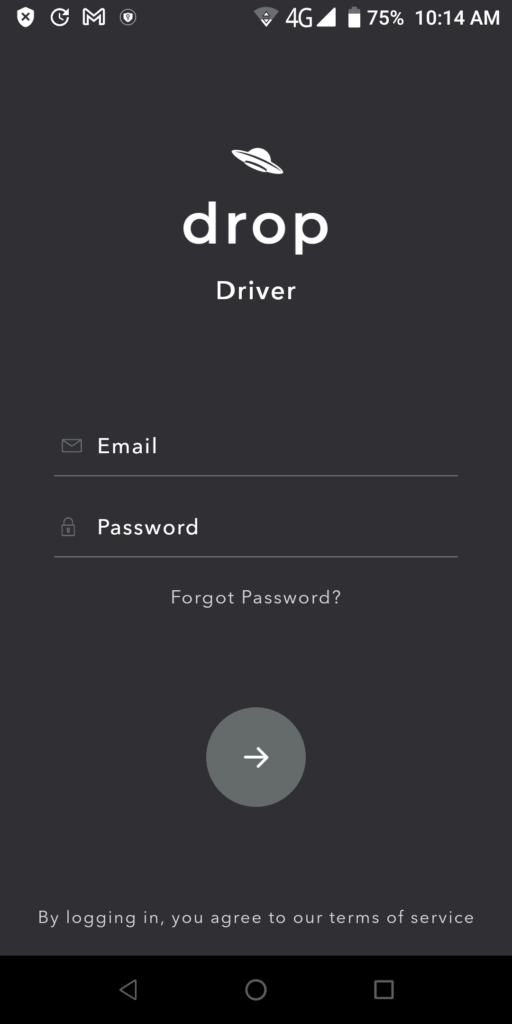 Drop Delivery Driver Login