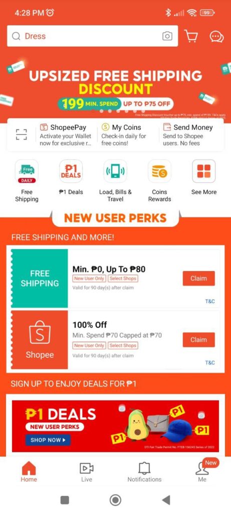 Shopee PH Homepage
