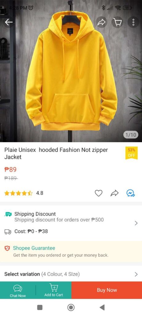 Shopee PH Product page