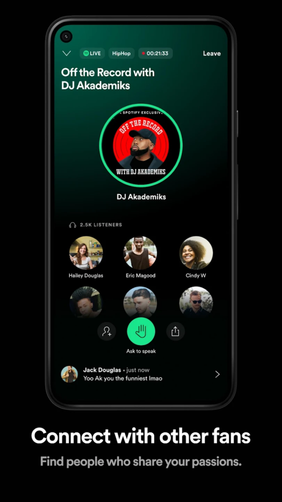 Spotify Live Connect with fans