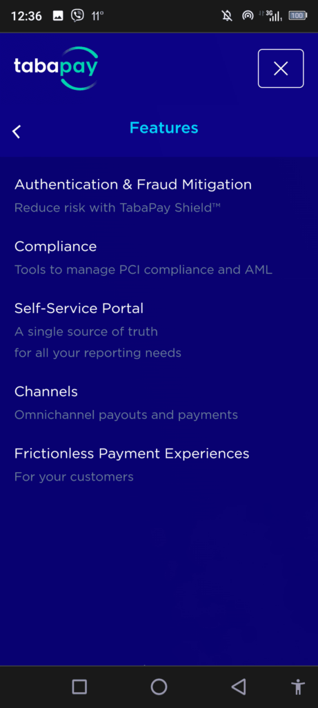 TabaPay Features