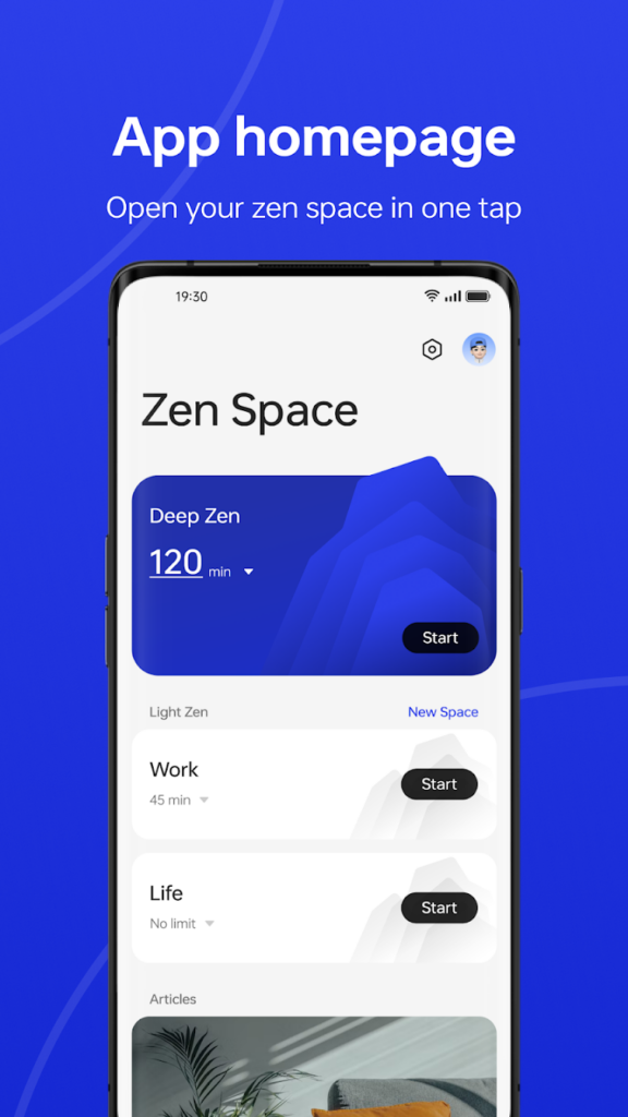 Zen Mode Homepage