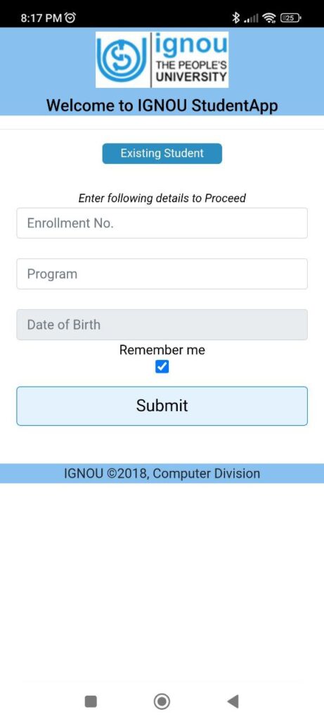 IGNOU Student Submitting