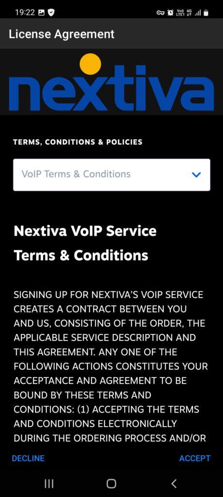 Nextiva Terms and conditions