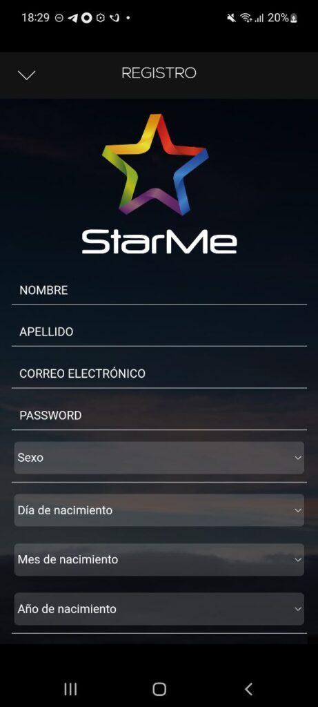 StarMe Registration