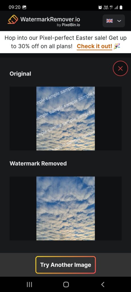 Watermark Remover Before and after