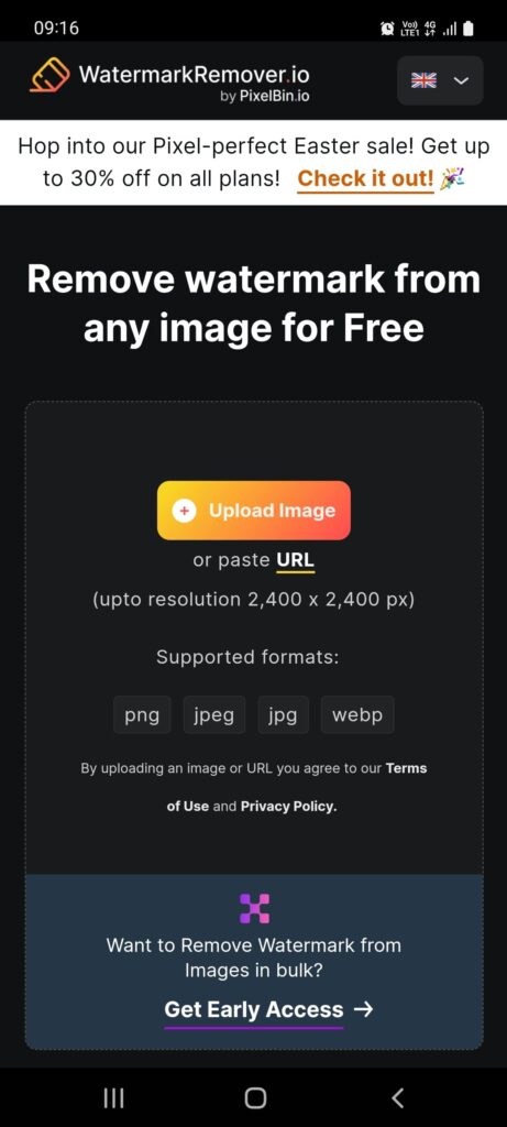 Watermark Remover Upload image