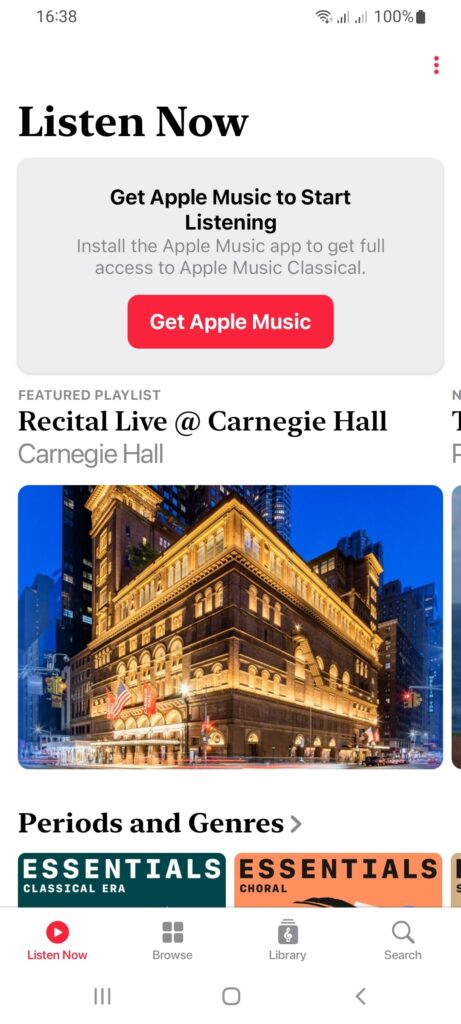 Apple Music Classical Главная