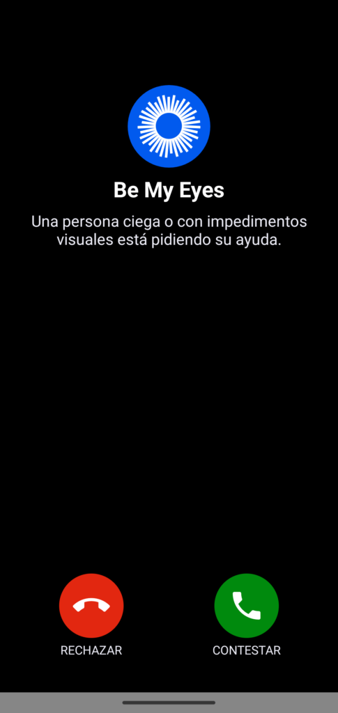 Be My Eyes Llamada
