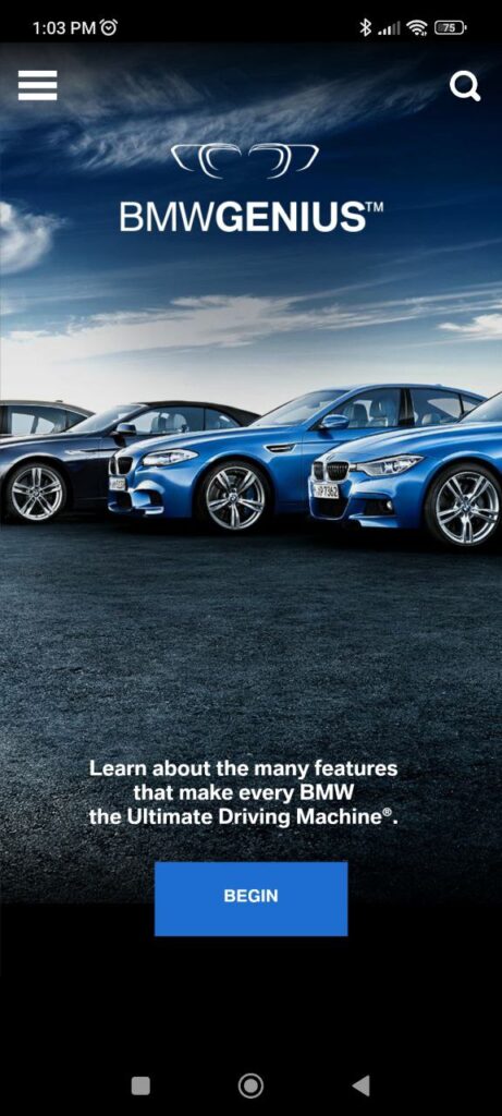 BMW Genius Main page