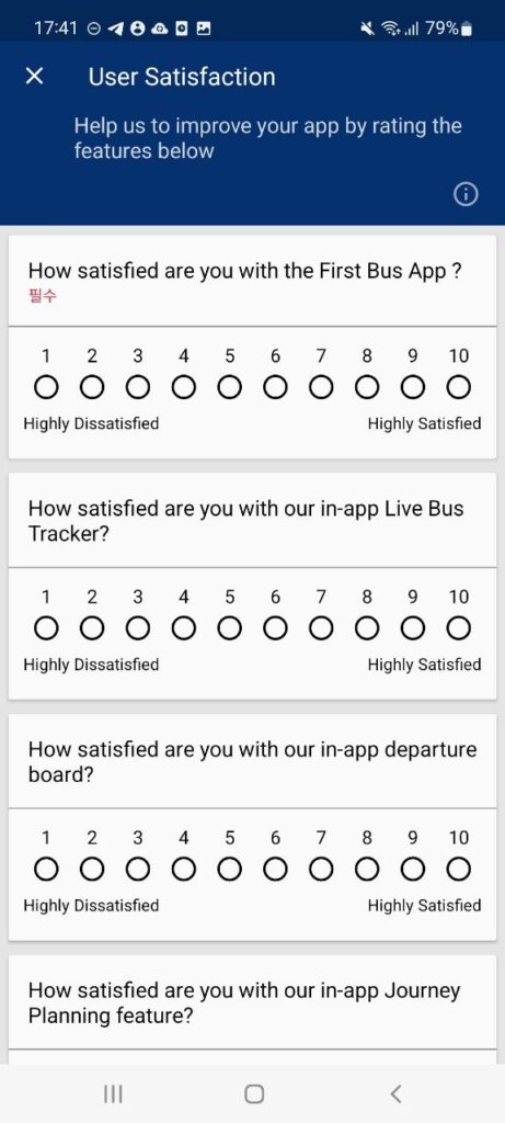 First Bus Survey