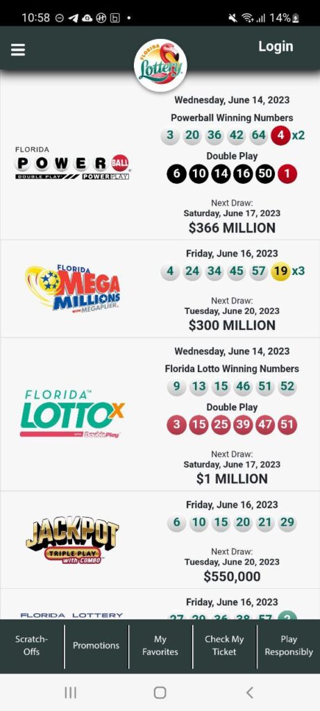 Florida Lottery Homepage