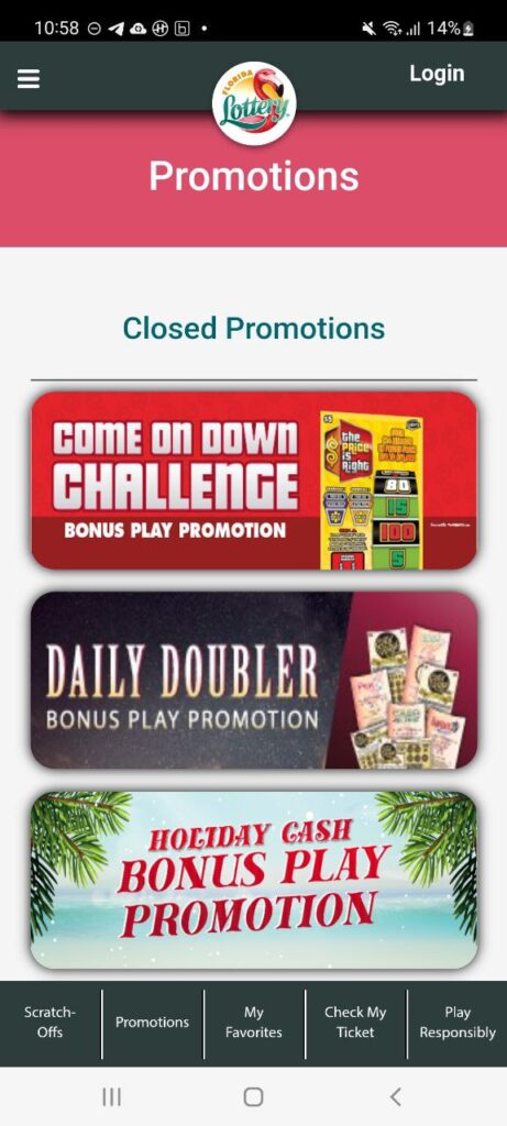 Florida Lottery Promotions