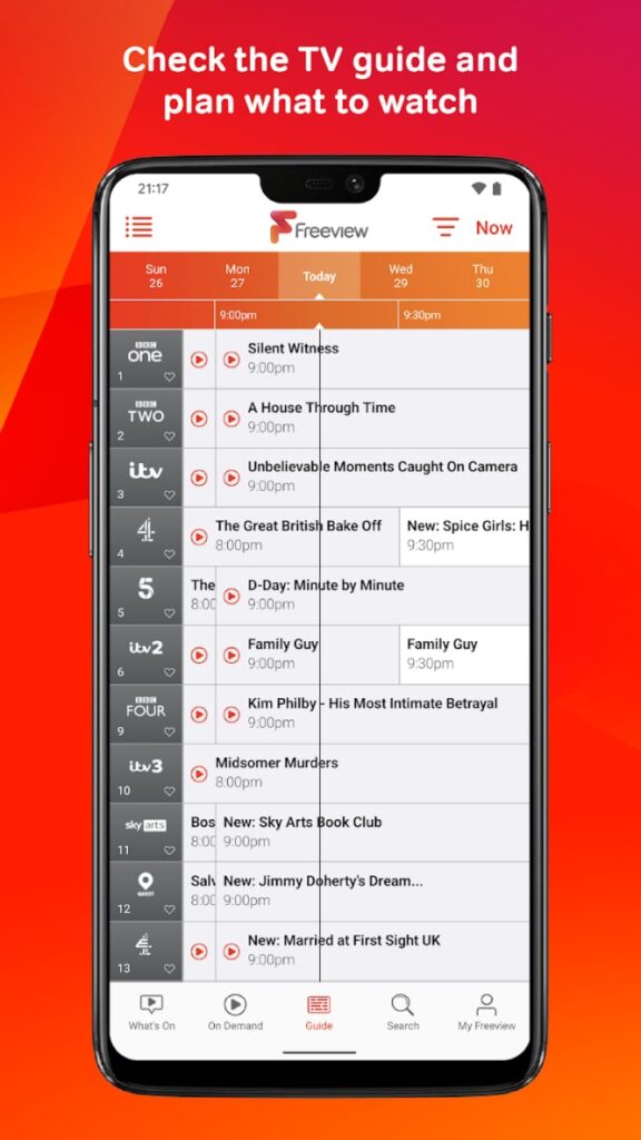 Freeview TV guide