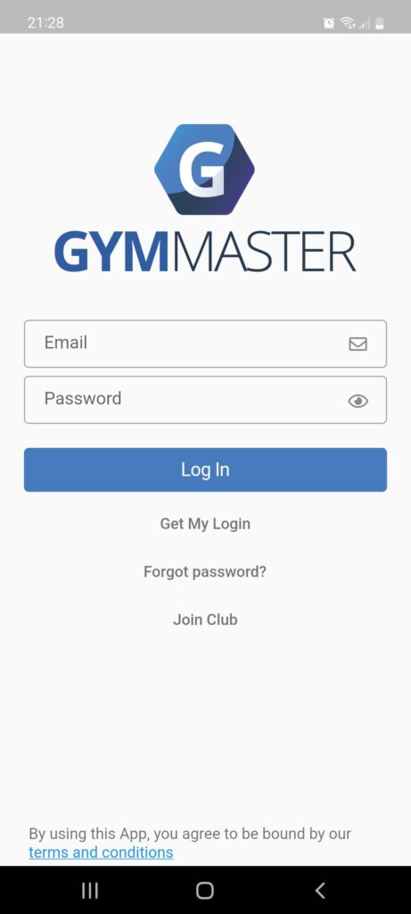 GymMaster Log in