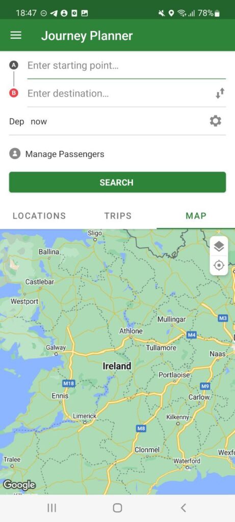 Iarnrod Eireann Journey planner