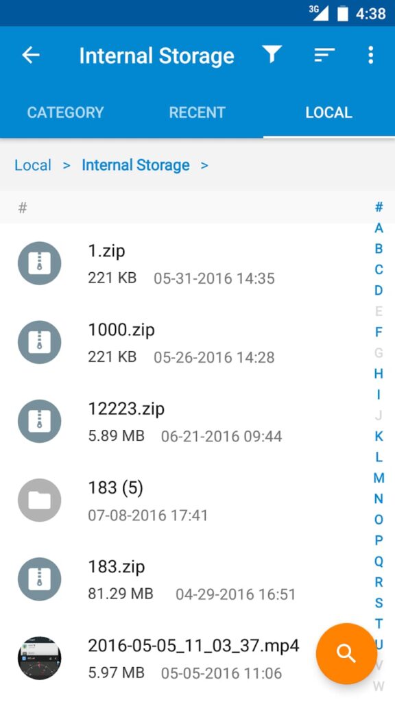 Moto G File Manager Internal storage