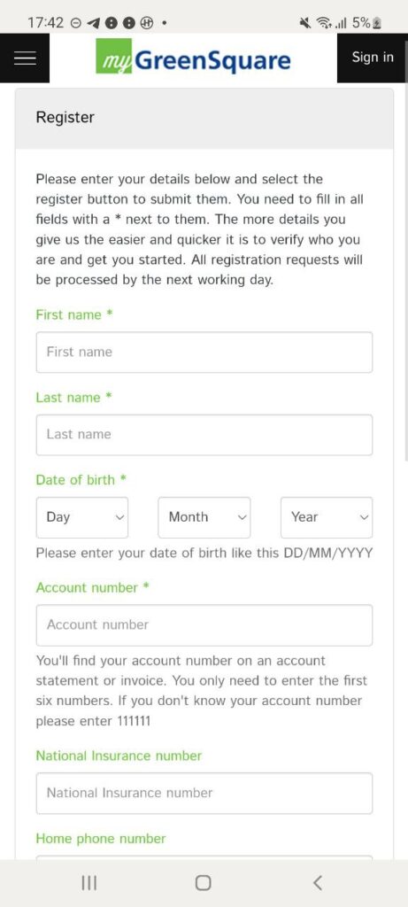 my GreenSquare Register