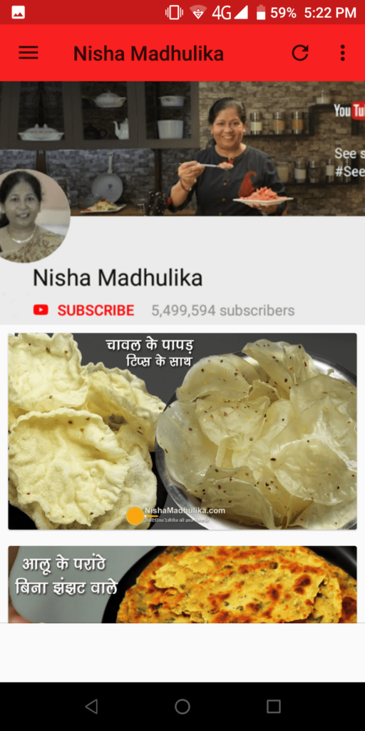 Nisha Madhulika Main page