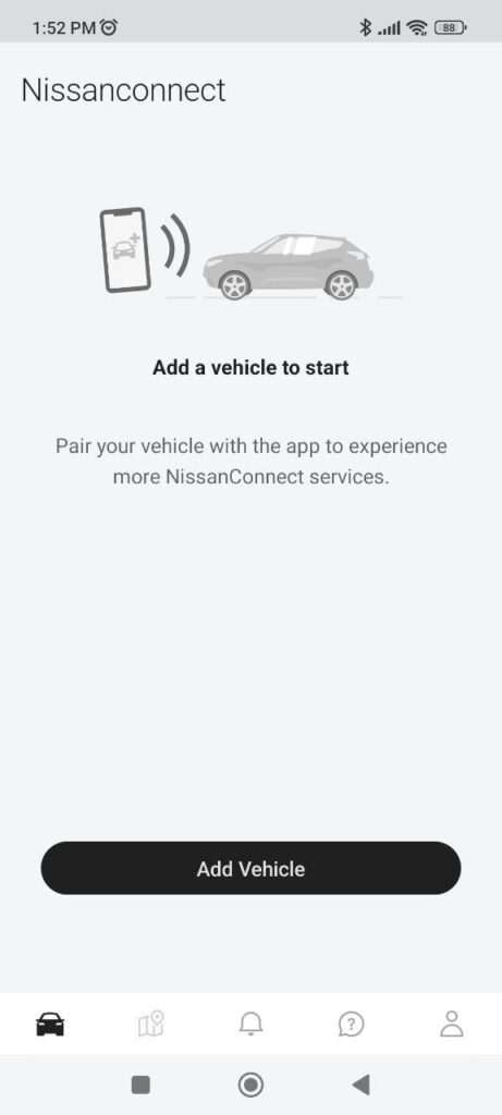 NissanConnect Add vehicle