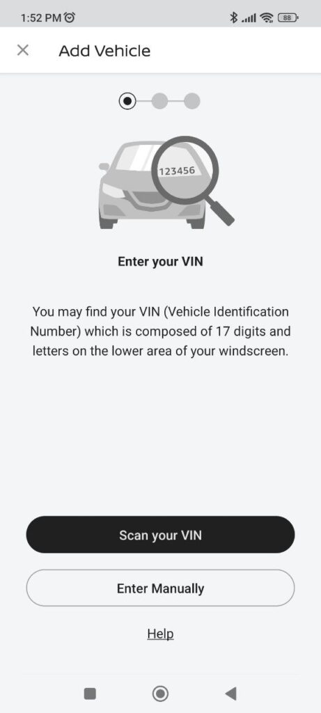 NissanConnect Scan VIN
