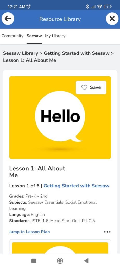 Seesaw Lesson