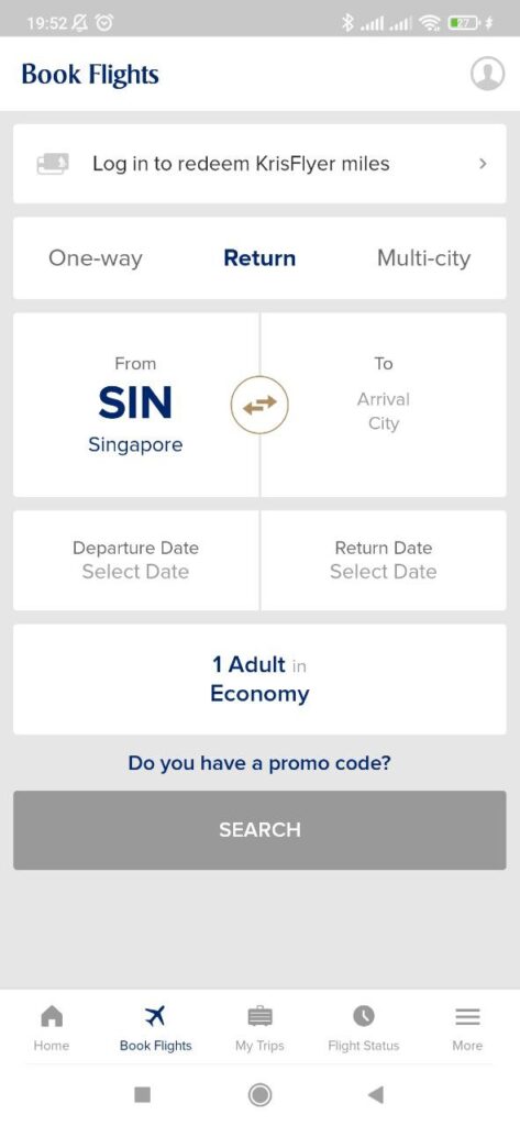 Singapore Airlines Book flights