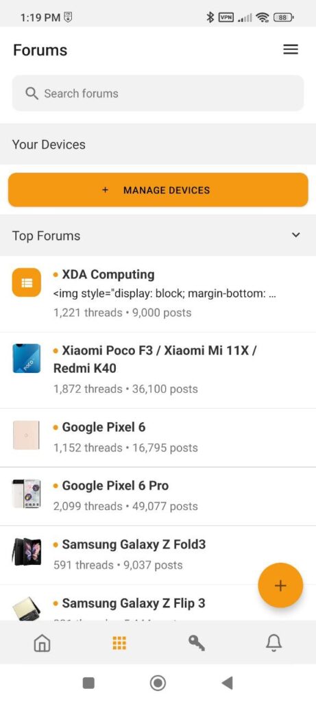 XDA Top forums