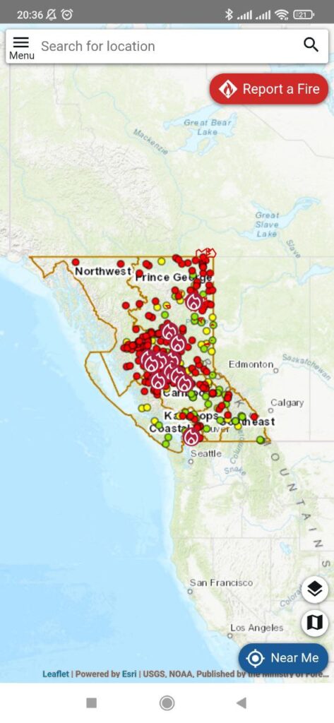 BC Wildfire Service Map