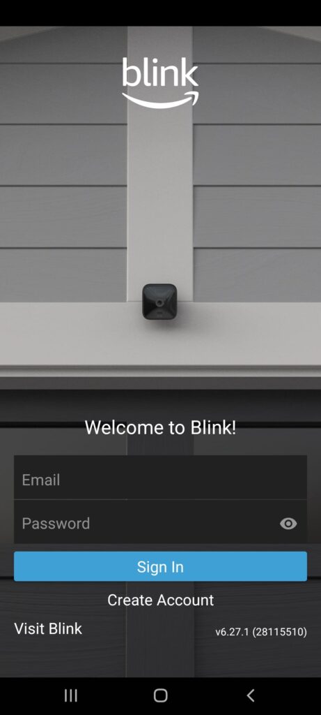 Blink Home Monitor Sign in