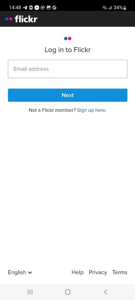 Flickr Sign in