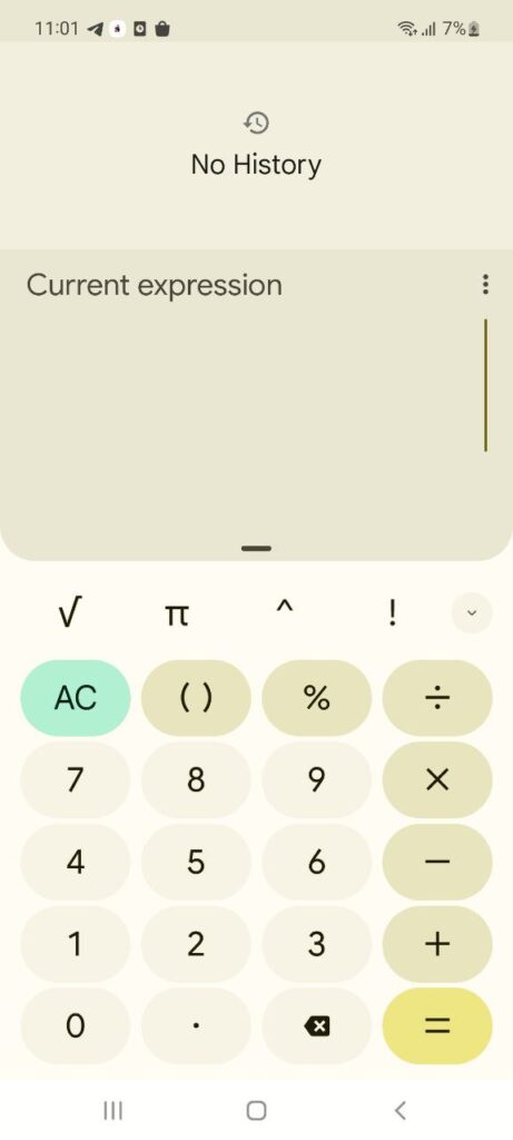 Google Calculator Main page