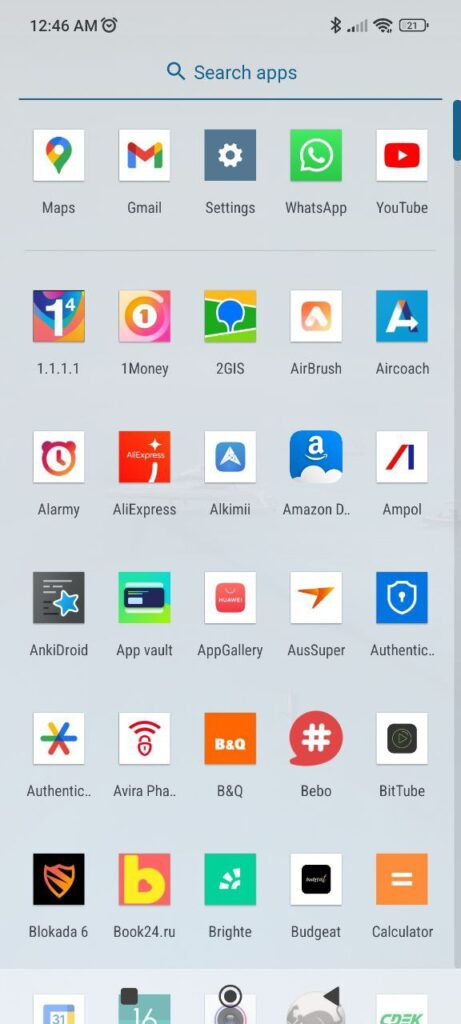 Google Pixel Launcher App drawer
