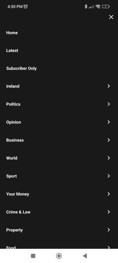 Irish Times Categories