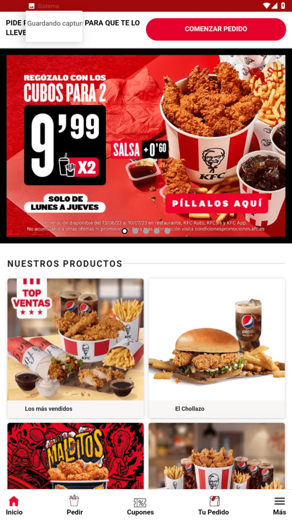 KFC España Inicio