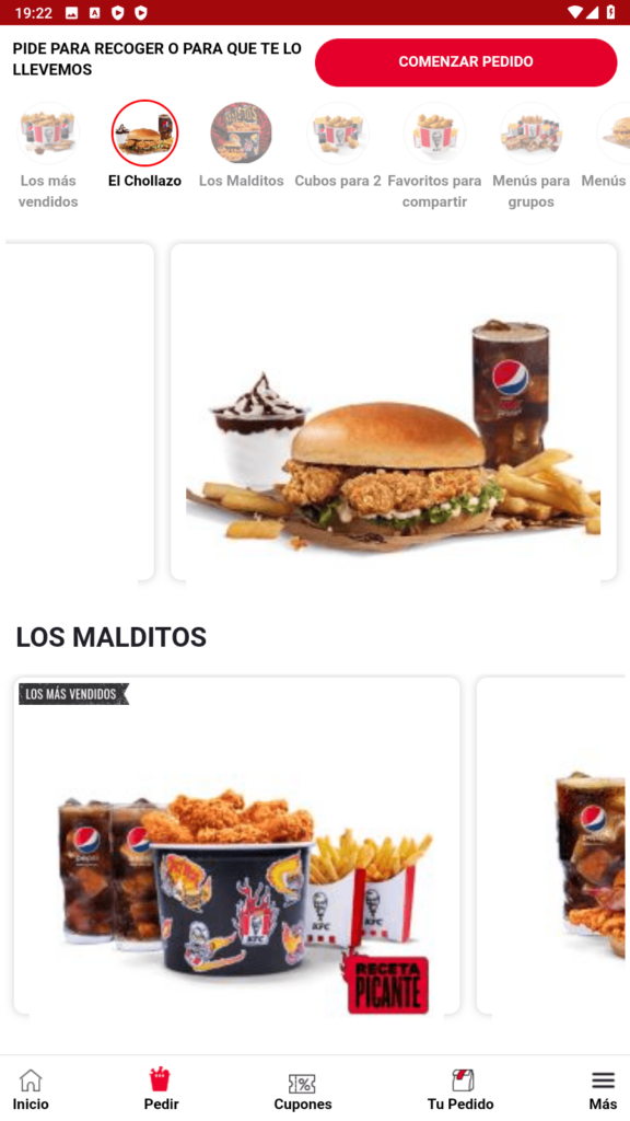 KFC España Pedir