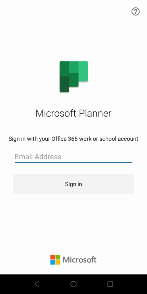 Microsoft Planner Sign in