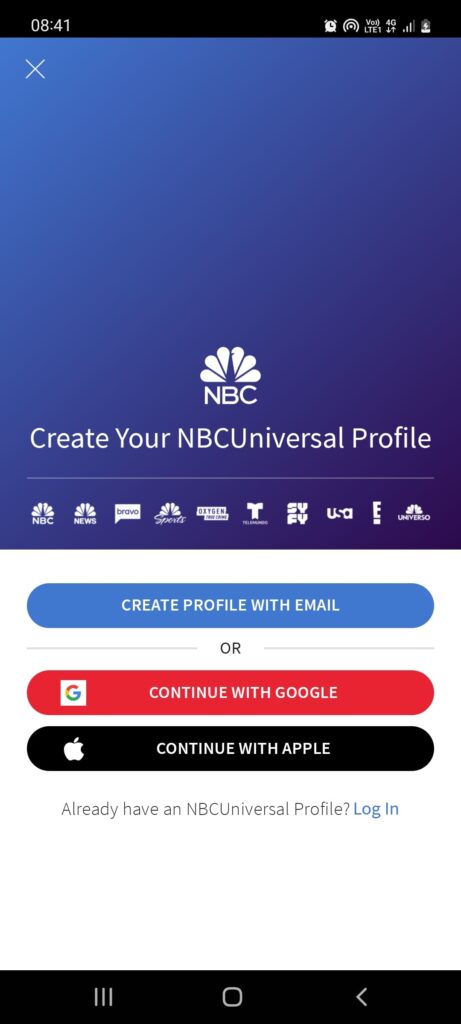 NBC Create profile