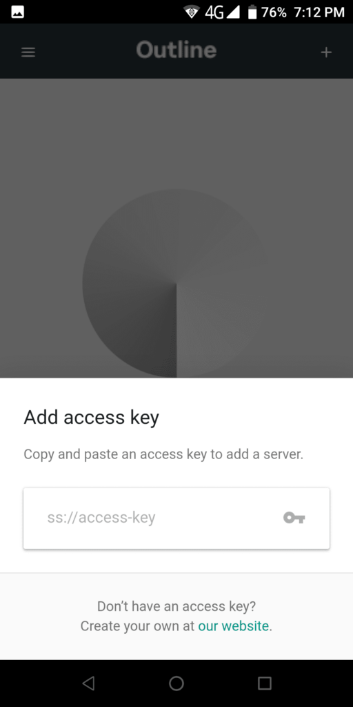 Outline Add access key