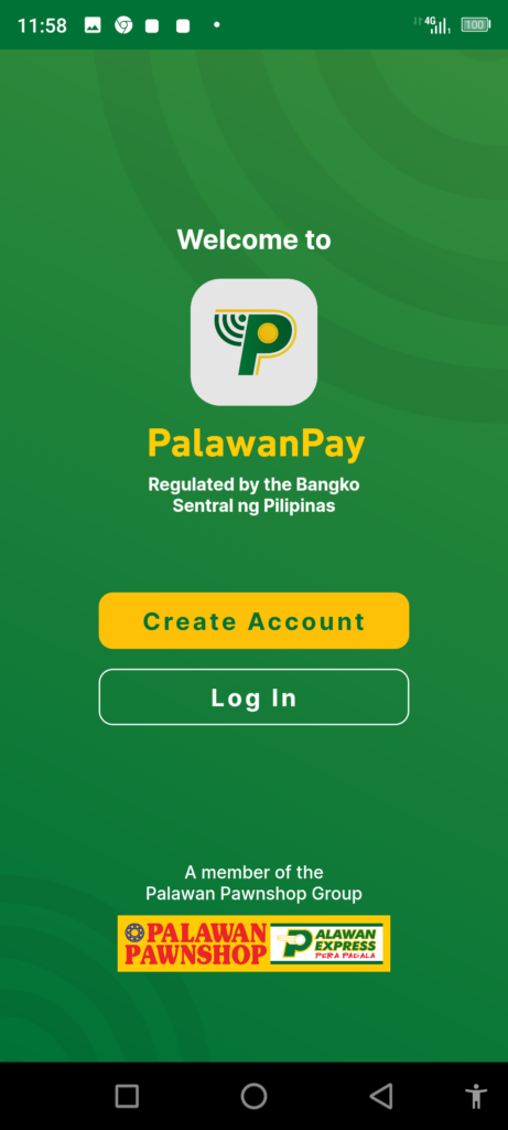 Palawan Pay Create account