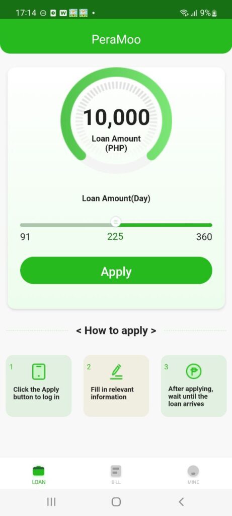 PeraMoo Loan Homepage