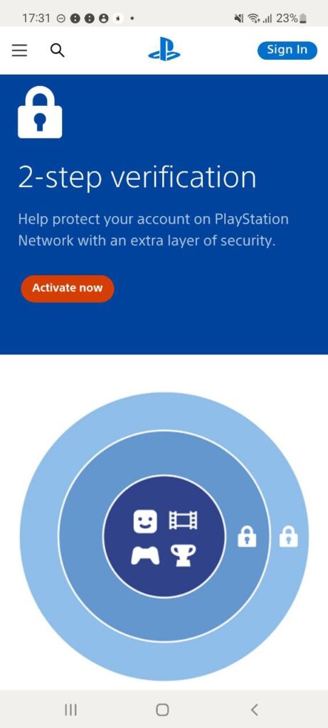 PlayStation Authenticator Homepage