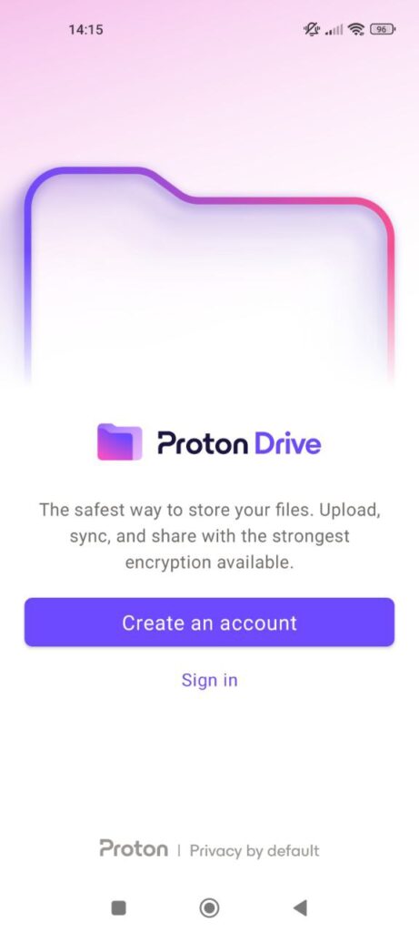 Proton Drive Регистрация