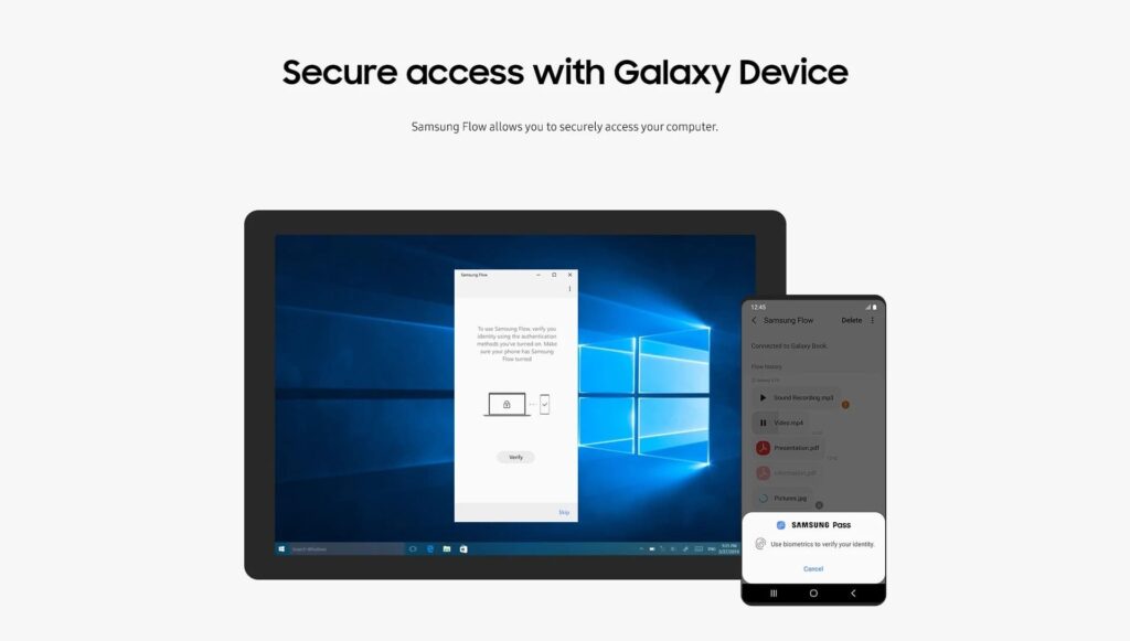Samsung Flow Secure access