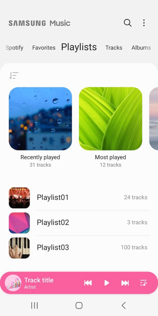 Samsung Music Playlists