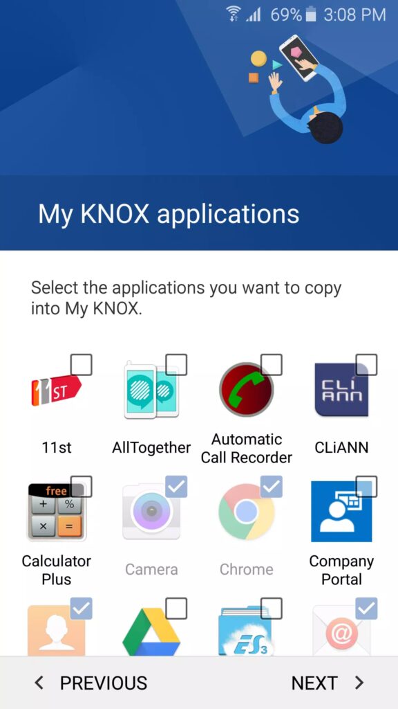 Samsung My Knox Applications