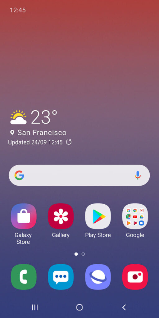 Samsung One UI Home Home screen