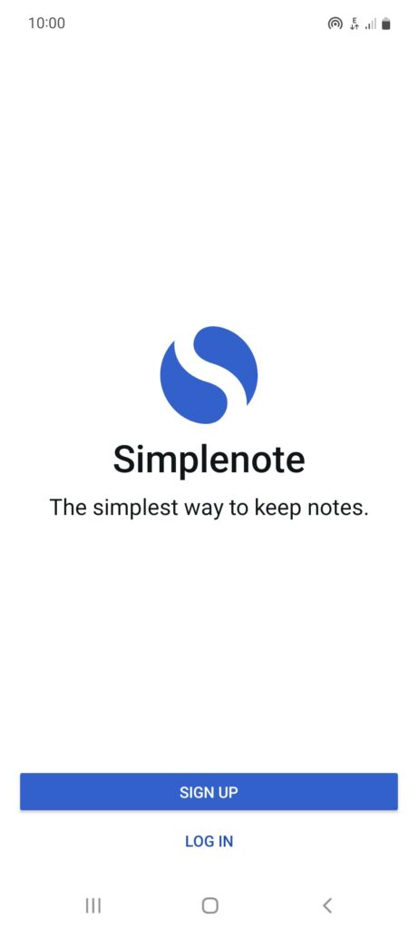 Simplenote Sign up